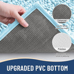Arotive Luxury Chenille Bathroom Rug Mat, Extra Soft Thick Absorbent Shaggy Bath Rugs, Non-Slip Machine Wash Dry, Plush Bath Mats for Bathroom, Shower and Tub, 40x32, Blue