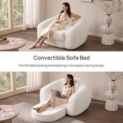 SICOTAS Curved Sofa Couch Bed for Living Room Convertible Futon Cloud Boneless - Image 5