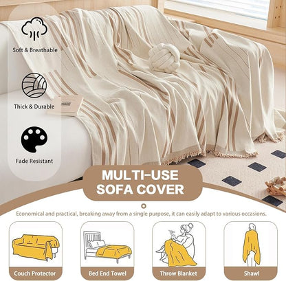 DREAMINGO Couch Cover for Sofa, Chenille Couch Cover Blanket, Washable Sofa - Image 6