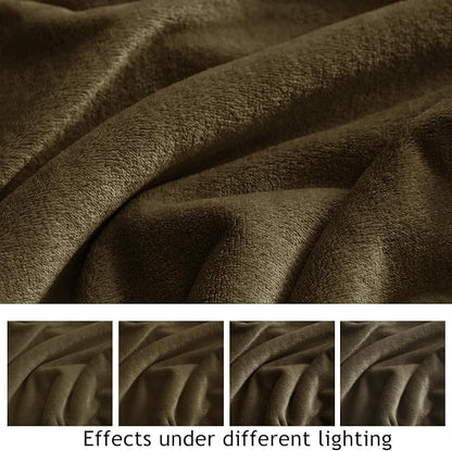 KMUSET Fleece Blanket Twin Size Dark Brown Lightweight Super Soft Cozy Fuzzy - Image 5