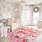 Pink Floral Area Rug 5x7 for Living Room Bedroom | Ultra-Thin; Non Slip; Stain by WelcometoBabovid