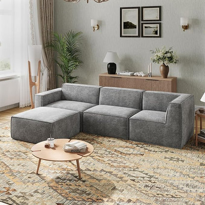 Novilla 109" Modular Sectional Sofa, No Assembly Cloud Sectional Couch by Novilla