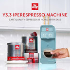 Illy Y3.3 Espresso Machine, Single Serve Coffee Machine for IperEspresso Capsules, Single Cup Espresso Maker (Amalfi Blue)
