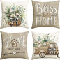 AVOIN colorlife Bless Our Home Sweet Home Farmhouse Eucalyptus Leaves Throw by AVOINcolorlife