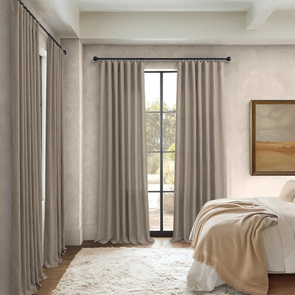 Pitalk Taupe Linen Curtains 54 Inch Length - Image 6