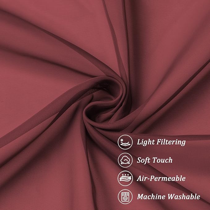Chyhomenyc Sheer Tier Curtains 24 Inch Length, Small Cute Window Curtains - Image 9