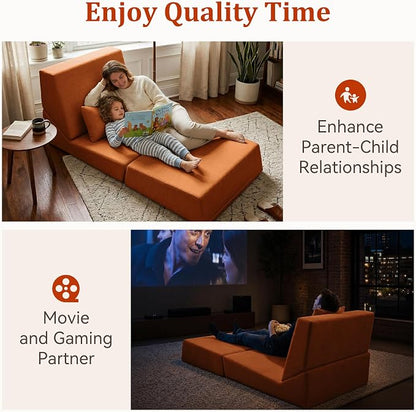 Fold Out Chair Bed, Folding Sofa Bed, 3 in 1 Convertible Sleeper Chair Bed - Image 4