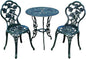 Oakland Living Cast Aluminum Conversation Set Metal Antique Green 3 Piece Patio by Oakland+Living