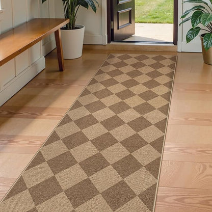 Lahome Checkered Easy Runner Rug, 2x8 Carpet Runners by Lahome
