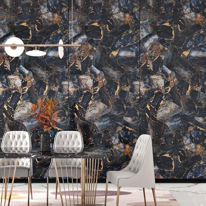 Black Marble Contact Paper Waterproof Removable Peel and Stick Wallpaper Film - Image 7