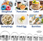 Biscuit Cutter Set for baking 2inch 2.5inch 3inch 3.5inch 4inch 5inch large size Round Cookies Cutter with Handle Professional Baking Dough Tools 6pcs set