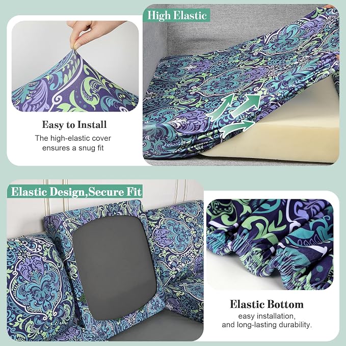 12Pcs Patio Cushion Covers Stretch Outdoor Furniture Protector Slipcovers | - Image 4