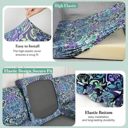 12Pcs Patio Cushion Covers Stretch Outdoor Furniture Protector Slipcovers | - Image 4