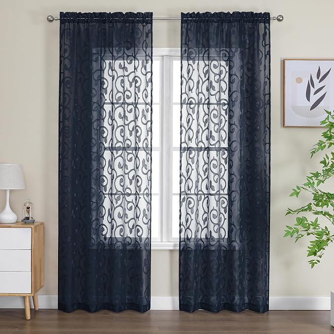 Furman Extra Long Sheer Curtains 96 inches Long by OWENIE