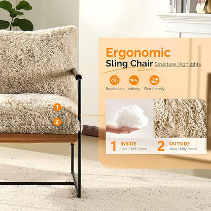 VINGLI 28" Cute Reading Armchair - Image 5