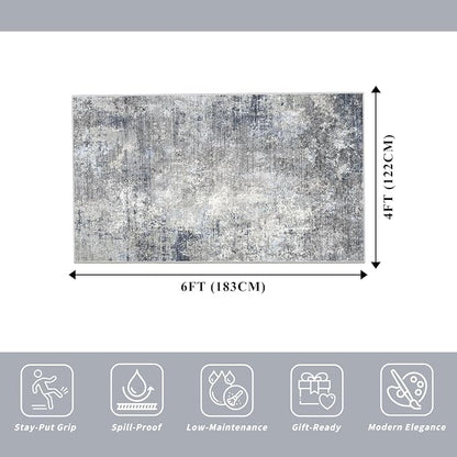 4x6 Rug Machine Washable Non-Slip – Soft Small Area Rug - Image 2