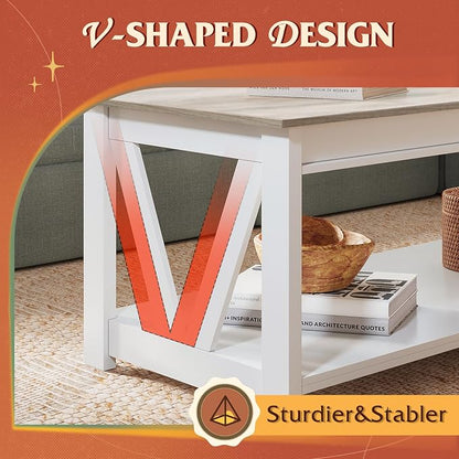 WLIVE Coffee Table, Wood Center Table - Image 5