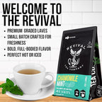 Revival Tea Company Chamomile Mint Tea - Herbal Tea Blend of Chamomile Flowers and Peppermint Leaf - Caffeine Free - Loose Leaf 3 Ounces