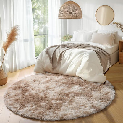 Amdrebio Beige Tan Neutral Round Rug 5Ft - Image 5