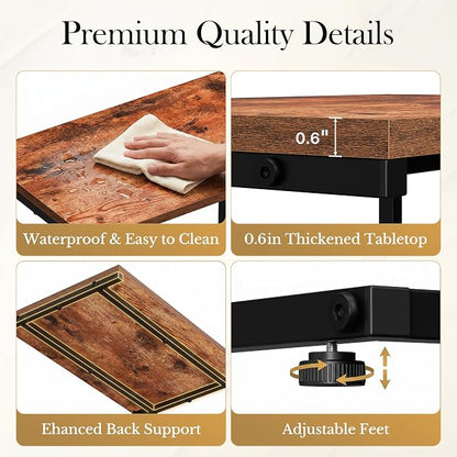 SUPER DEAL Nesting Tables Set of 3, Industrial C Shaped End Table Stackable - Image 6