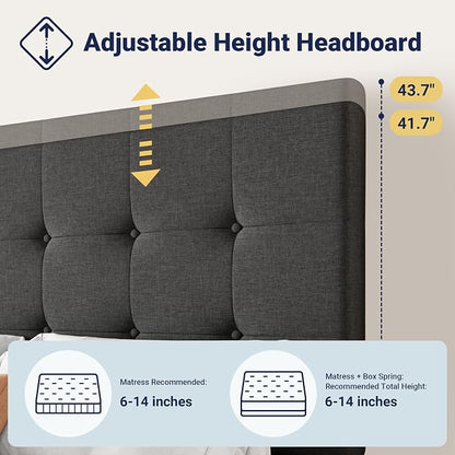 Allewie Upholstered Queen Size Platform Bed Frame - Image 4