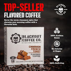 Blackout Coffee Cinnamon French Toast Flavored Pods - Freshly Roasted in the USA - K-Cup Compatible Single-Serve Coffee Pods (18 Count)