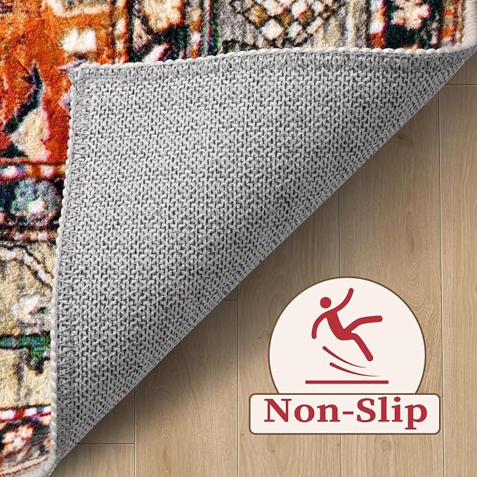 SERISSA 7x9 Washable Non Slip Boho Area Rug - Image 4