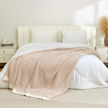 Snuggle Sac Twin XL Bed Blanket 66x90 inches, Super Soft Warm Beige Blankets - Image 5