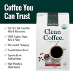 Natural Force - Organic Clean Coffee Classic, Mold & Mycotoxin Free, Lab Tested for Toxins & Purity, Low Acidity, Incredible Taste & Aroma, Ground Medium Roast, 10 oz