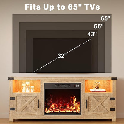 YESHOMY LED Fireplace TV Stand - Image 7