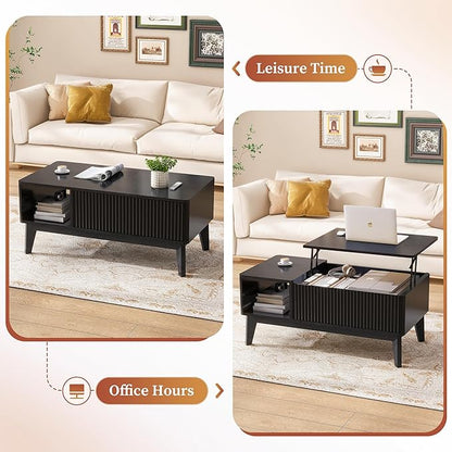 LYNCOHOME Fluted Coffee Table - Image 4