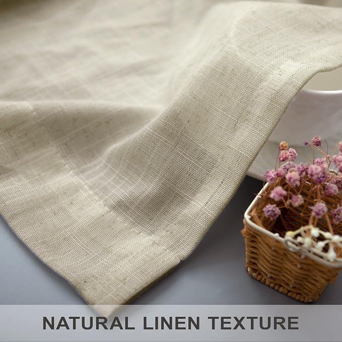 Oatmeal Birch Beige 90 Inches Long Linen Sheer Curtains - Image 7