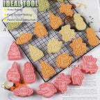 8 Pcs Halloween Cookie Cutters Set Baking Molds 3D Halloween Press type Cookie Cutter for Baking, Fondant, Cheese, and Pastries