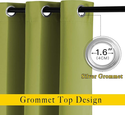 NICETOWN Green Blackout Draperies Curtains - Image 2