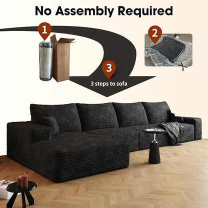 136" Sectional Couches for Living Room Cloud Couch Sofa - Image 7