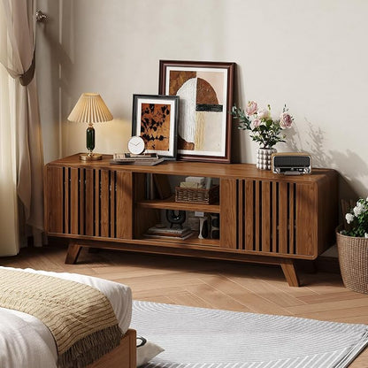 ONBRILL 63-Inch TV Stand for TVs up to 75 Inch, Mid-Century Modern Television - Image 8