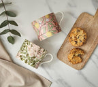 Spode Morris & Co Porcelain Mugs, Set of 2-12oz Microwave and Dishwasher Safe Tea & Coffee Cups for Kitchen Countertop or Home Brew Coffee Station, Great Gift for Mothers (Fruit & Honeysuckle)