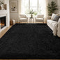 PLHXFR 8x10 Area Rugs Living Room: Fluffy Bedroom Rug Shag Carpet Black | by PLHXFRSoftAreaRugs