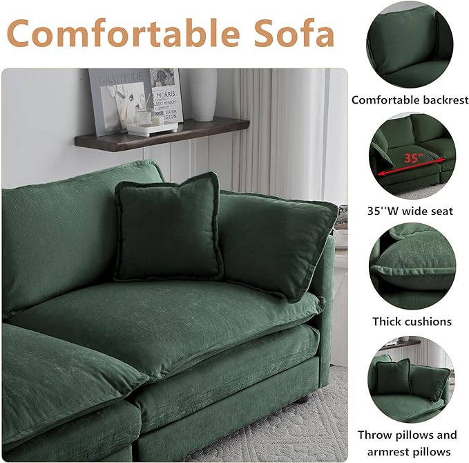 mikibama Modular Sectional Sofa, 146.5 Inch U Shaped Couch Set - Image 3