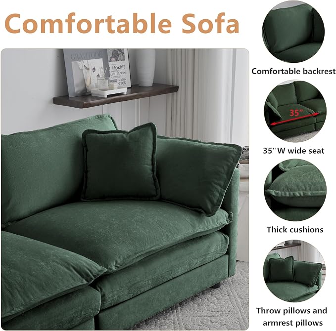 mikibama Modular Sectional Sofa, 76.4 Inch L Shaped Couch Set - Image 4