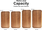 16" x 10" Rectangle Serving Trays Wooden Charcuterie Boards Rectangular Large Serving Platters for Cookie, Snack, Appetizer, Dessert, Party Food Dish Acacia Wood Kitchen Platter Tray Cheese Board