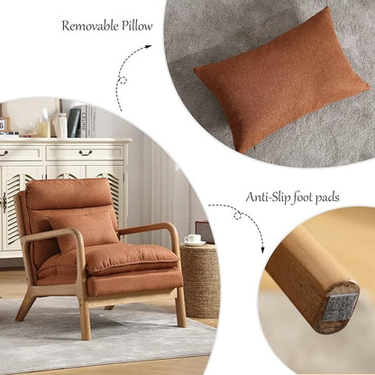 INZOY Mid Century Modern Accent Chair - Image 6