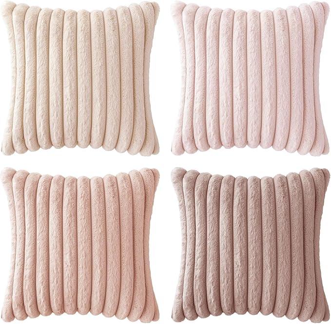 MIULEE Faux Fur Plush Decorative Throw Pillow Covers 16x16, Soft Cute Romantic - Image 7