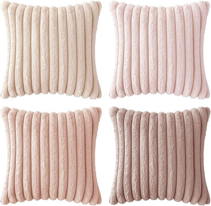 MIULEE Faux Fur Plush Euro Decorative Throw Pillow Covers 24x24, Soft Cute - Image 8