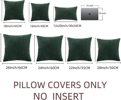 Fancy Homi Set of 2 Dark Green Decorative Throw Pillow Covers 20x20 Inch - Image 7