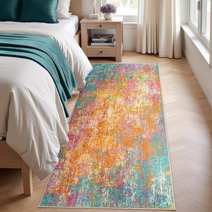RELEANY Washable Runner 2'x8' Abstract Area Rug - Image 3