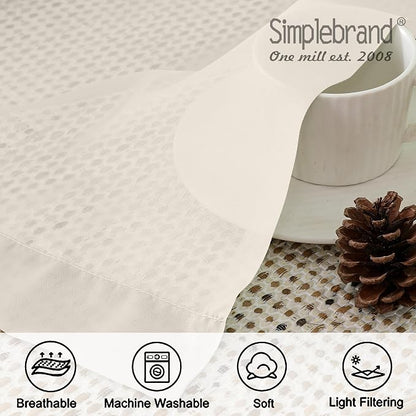 Simplebrand Cream Sheer Curtains 72 Inches Long 2 Panels - Image 4
