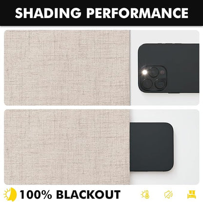 MIULEE 100% Blackout Linen Curtains 42 x 90 Inch Natural 2 Panels | Thermal - Image 7