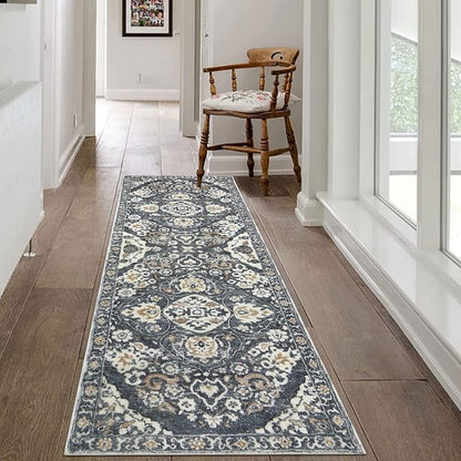 HEBE Hallway Runner Rug 2'x6', Washable Non Slip Kitchen Rug Runner | Soft Boho - Image 8