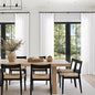White Pleated Linen Curtains 108 Inches Long Extra Long Semi Sheer | Light by DUKIYO